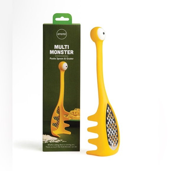 OTOTO Multi Monster Pasta Spoon & Grater - Yellow - Picture 1 of 6